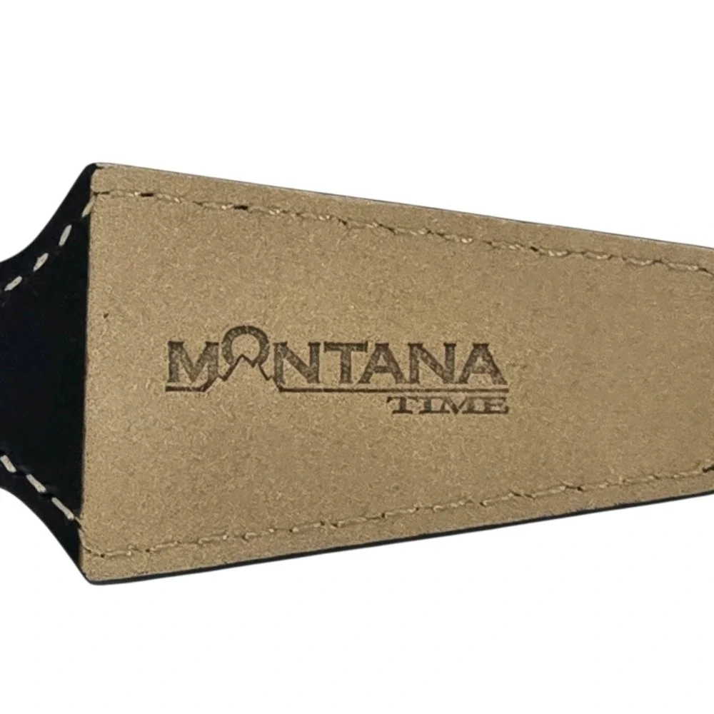 Montana Silversmiths Ladies Two-Tone Rope Bezel Watch Leather Strap - New NWOT
